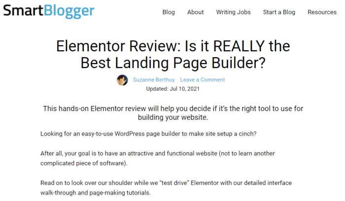 affiliate marketing smart blogger elementor review