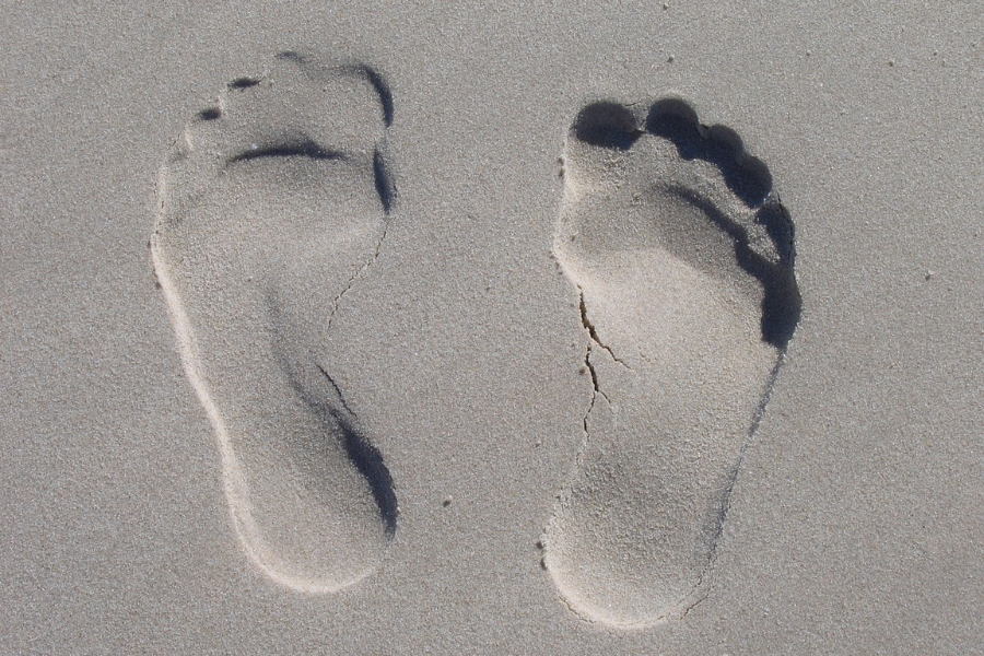 footprints in sand