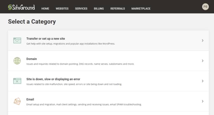 siteground review siteground help categories