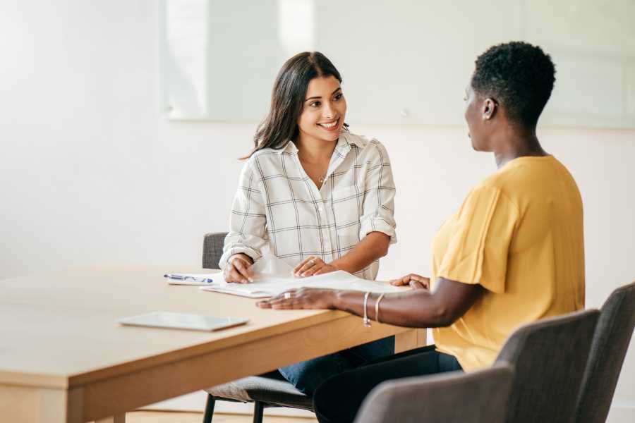 job interview between two people