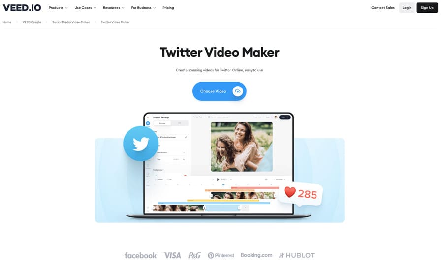 Veed.io twitter video tool