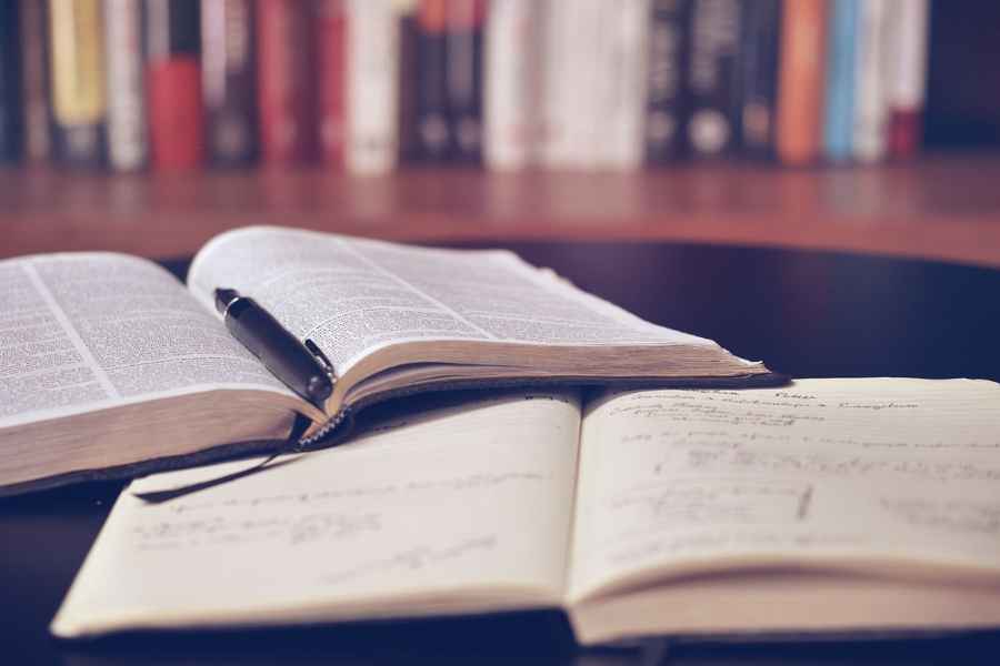 two open books on a table