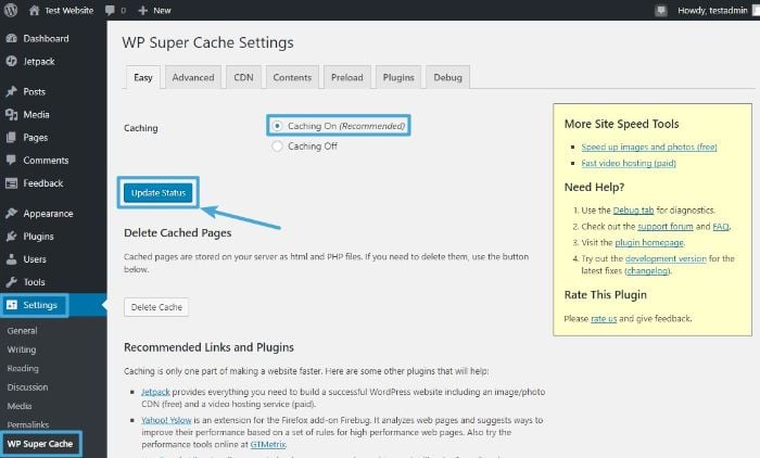 Turn on basic caching