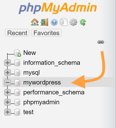 New blank WordPress database in phpmyadmin