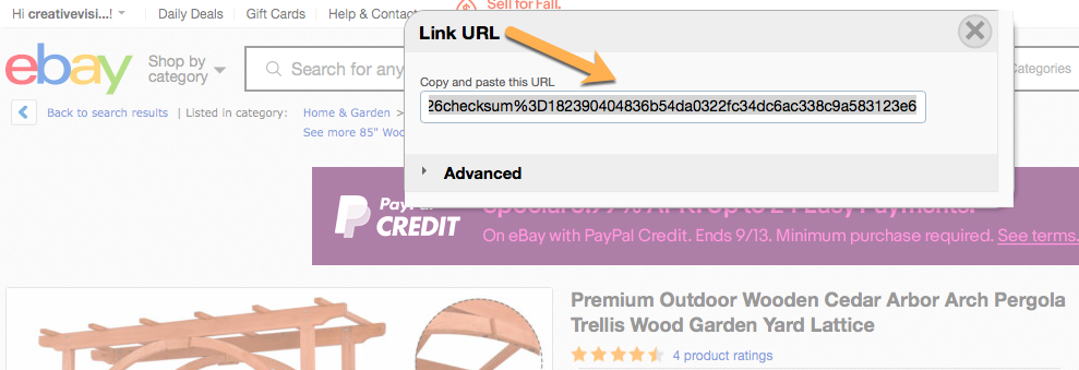 Bookmarklet Link URL